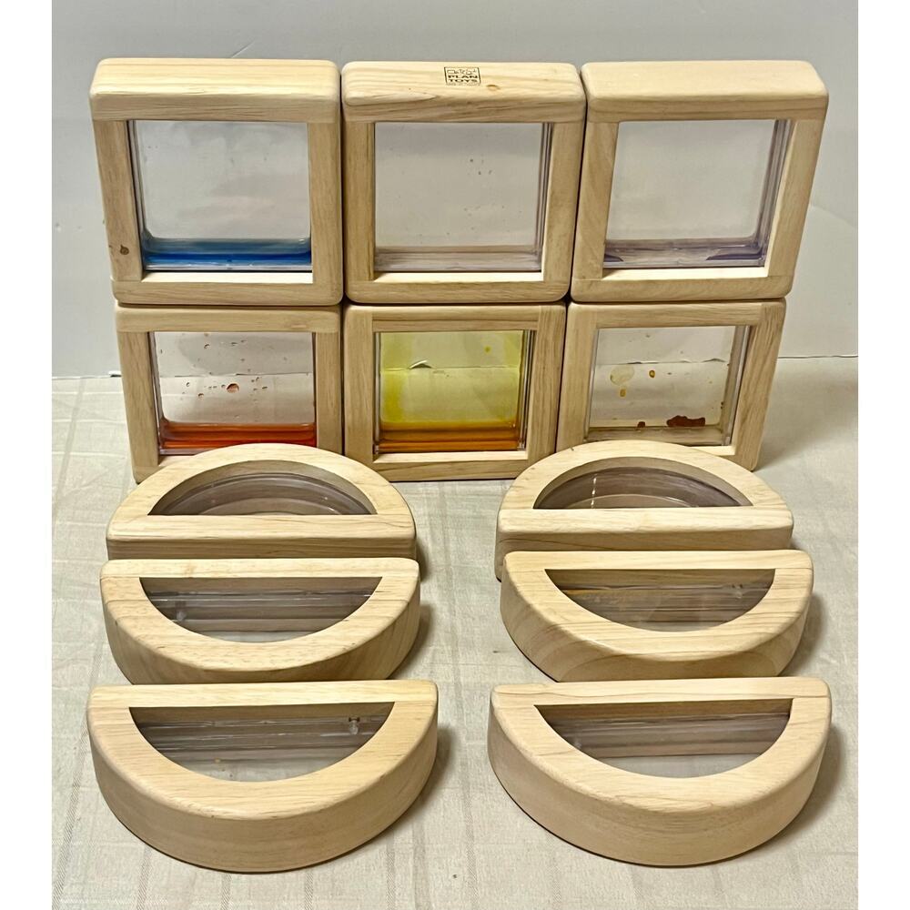 Plan Toys blocks sustainable 12 piece colors shapes